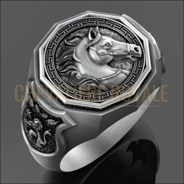 Chevalière artisanale designs avant-gardistes tête de cheval  - Chevaliere Royale