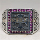 Chevalière artisanale en argent IC XC NIKA « Jésus-Christ gagne »