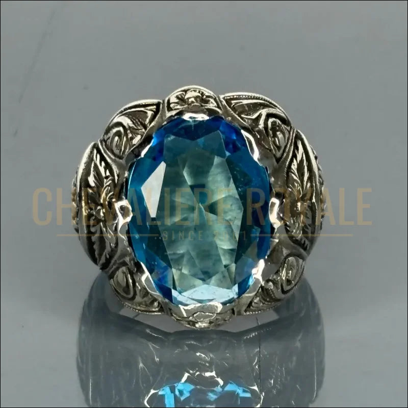Bague-pour-homme-argent-aigue-marine-chevaliere-royale