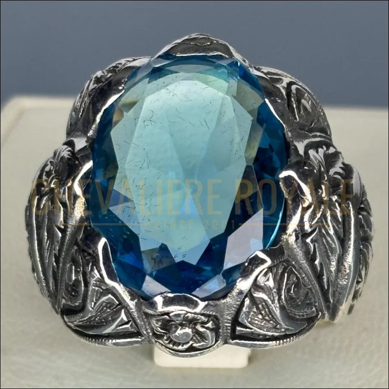 Bague-pour-homme-argent-aigue-marine-chevaliere-royale