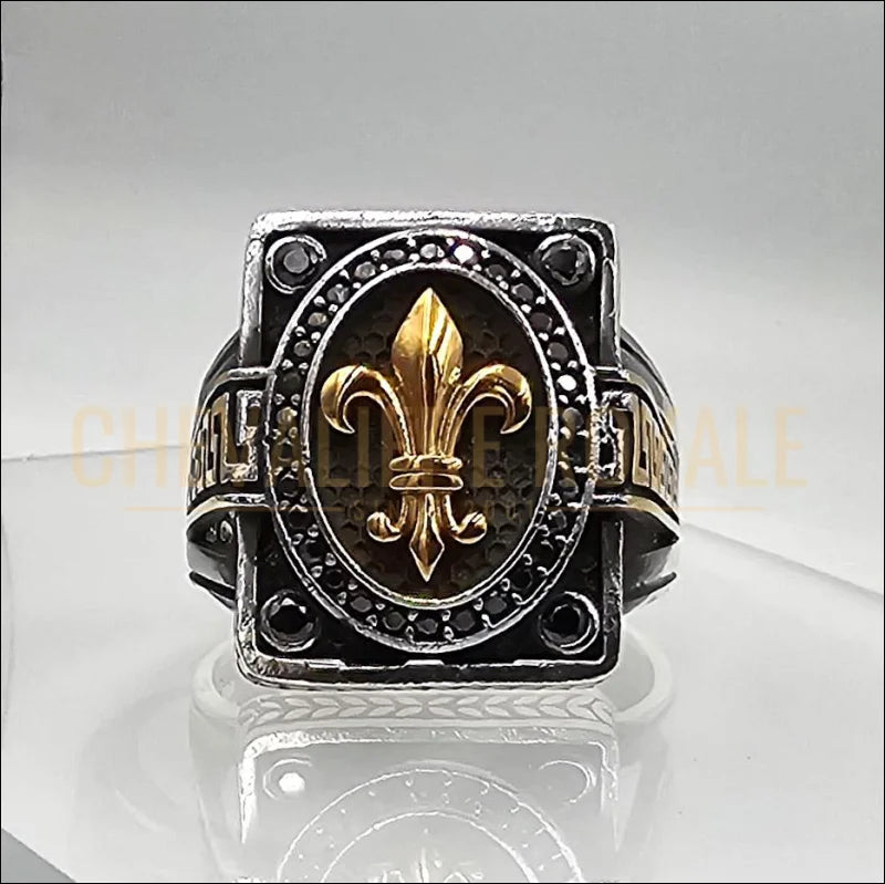 Chevalière artisanale en argent massif – Fleur de Lys royale-Chevaliere-Royale-861