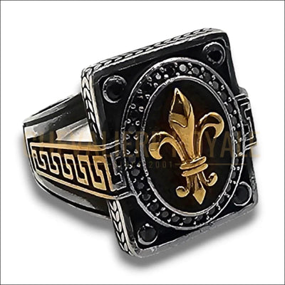 Chevalière artisanale en argent massif – Fleur de Lys royale-Chevaliere-Royale-138