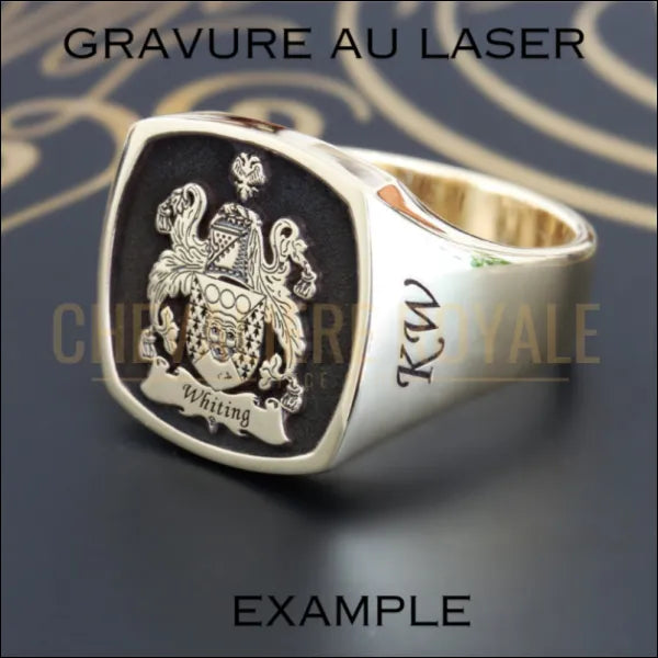 Chevalière artisanale: gravure main & laser éclat 14 carats