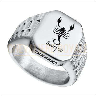 Chevalière Carrée Personnalisable – Symbole, Horoscope-chevaliere-royale-20525