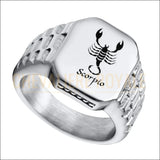 Chevalière Carrée Personnalisable – Symbole, Horoscope