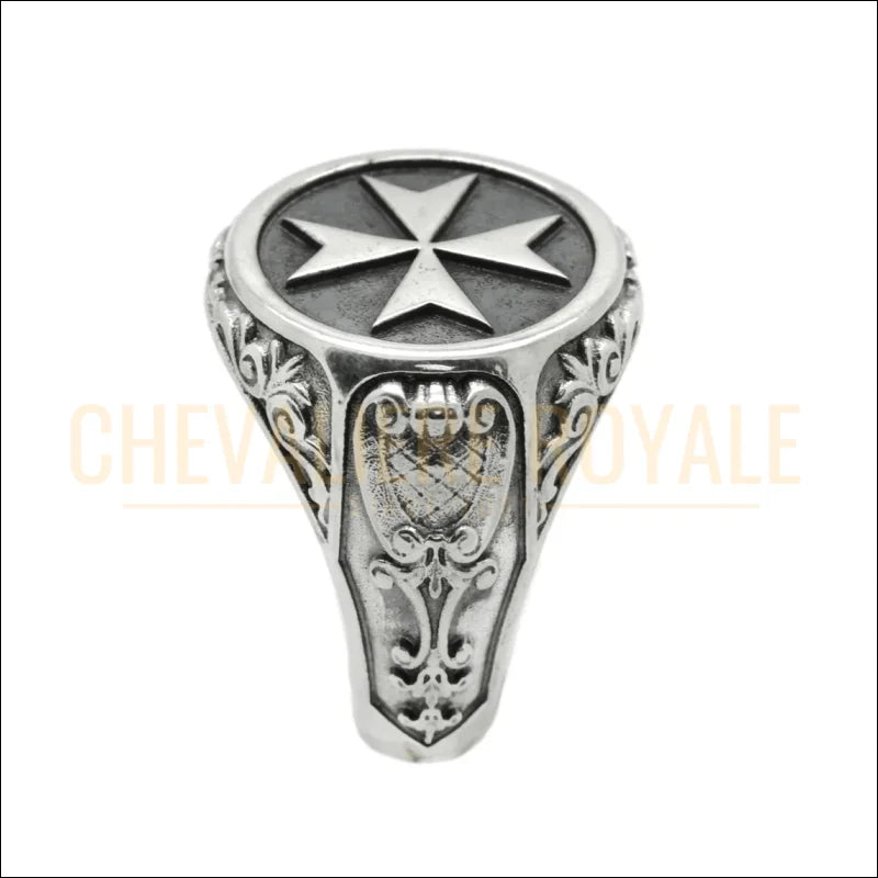 Chevalière chrétienne homme en argent serti d’une croix
