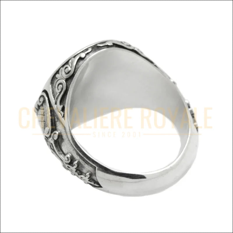 Chevalière chrétienne homme en argent serti d’une croix