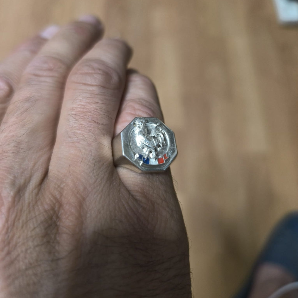 Chevalière Homme Argent "Coq Français" - Taille 58 - (Erreur de taille)