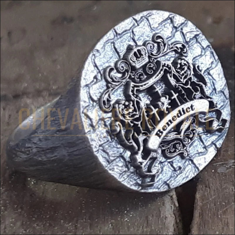 Chevalière d'armoirie en argent massif : Symbole de distinction -Chevaliere Royale - 58