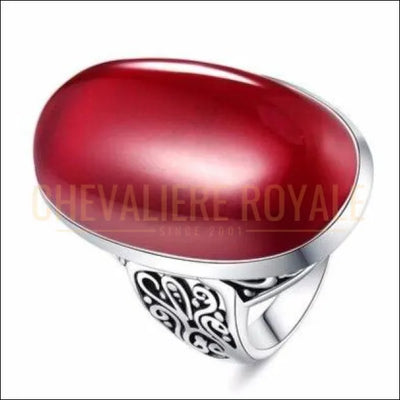 Chevalière de cocktail forme ovale pour femme en argent - 52