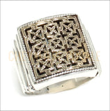 Chevalière de luxe en Argent massif Design Byzantin