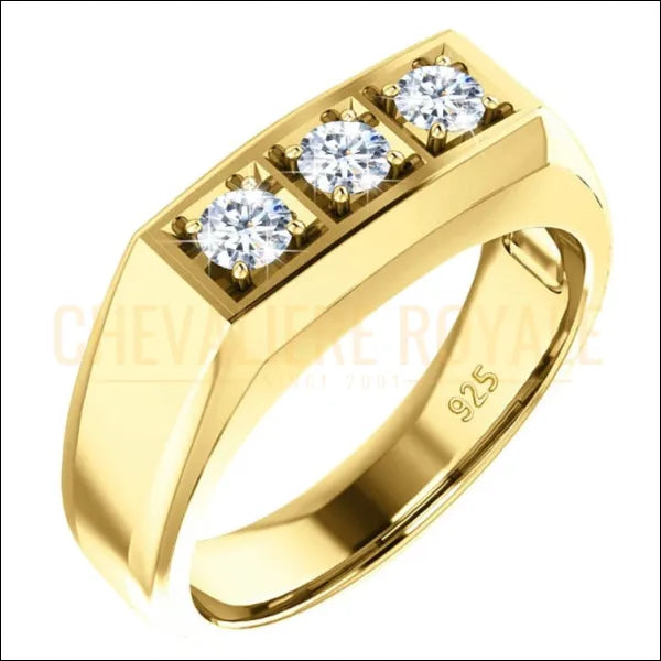 Chevalière de Luxe Homme argent massif  Classique Moissanite-Chevaliere ROyale - 2
