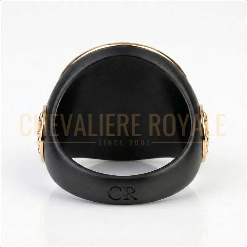 chevaliere-noire-de-luxe-hommes-fleurs-lis-chevaliere-royale