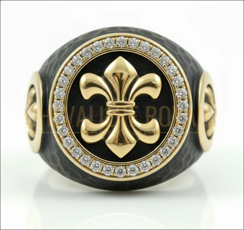 chevaliere-de-luxe-haute-de-gamme-pour-hommes-fleurs-lis-chevaliere-royale