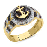Chevalière de luxe Or Jaune 14K – Design Ancre