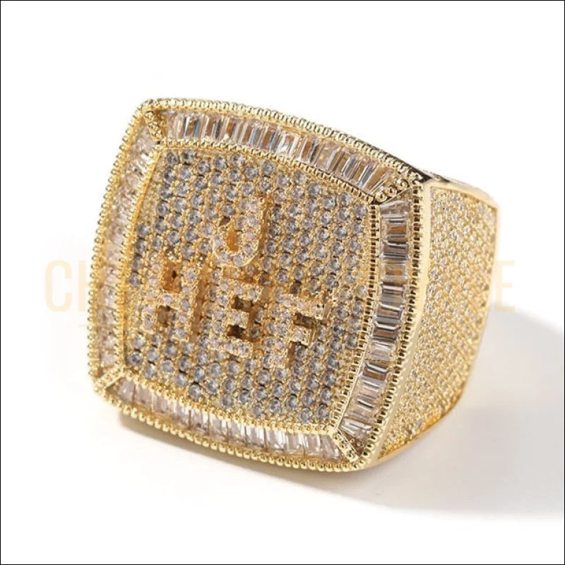 Chevalière de Luxe personnalisée avec Moissanite et Initiales-Chevaliere Royale - 7