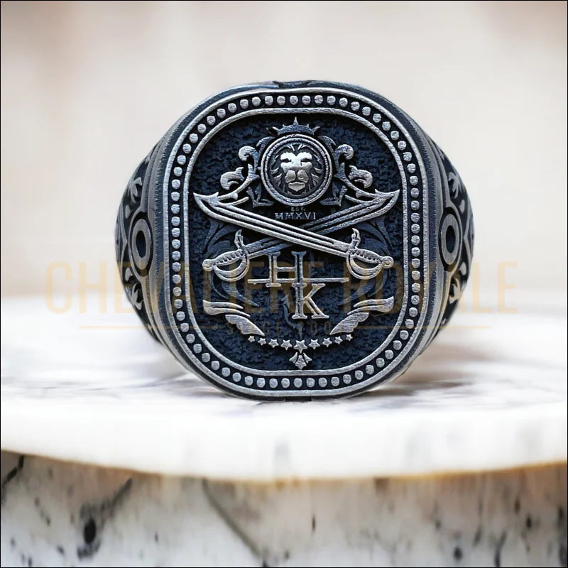 Chevalière-Écusson-Familial-Argent – Gravure-3D-chevaliere-royale-846