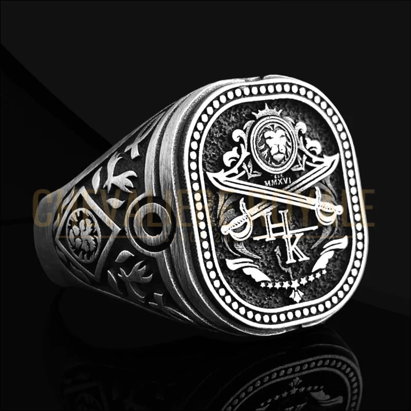 Chevalière-Écusson-Familial-Argent –  Gravure 3D-254