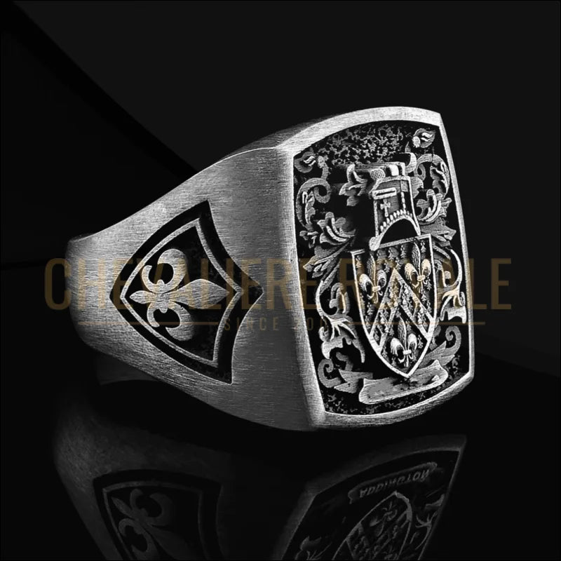 Chevalièr Écusson Familial Personnalisable-Argent-chevaliere-royale-2025