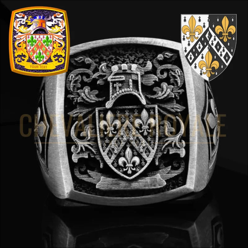 Chevalière Écusson Familial Personnalisée en Argent-chevaliere-royale