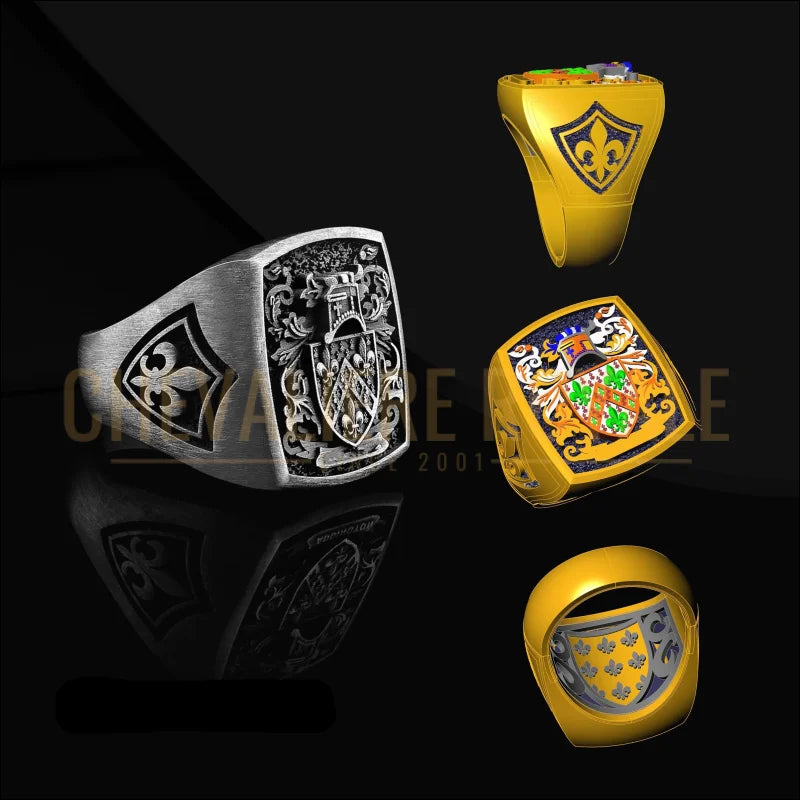 Chevalière-Écusson-Familial Personnalisée-Argent-chevaliere-royale-2025