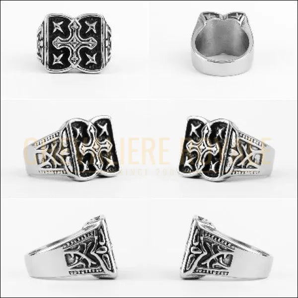 bague-chevalieres-croix-croise-homme-acier-pas-cher