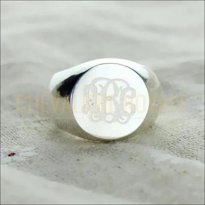 Chevalière En Argent Sterling Monogrammée HL – Taille 61, Occasion
