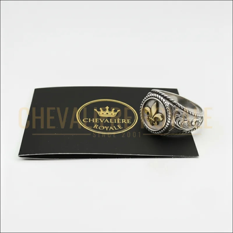 bague-argent-hommes-fleurs-de-lis-chevaliere-royale