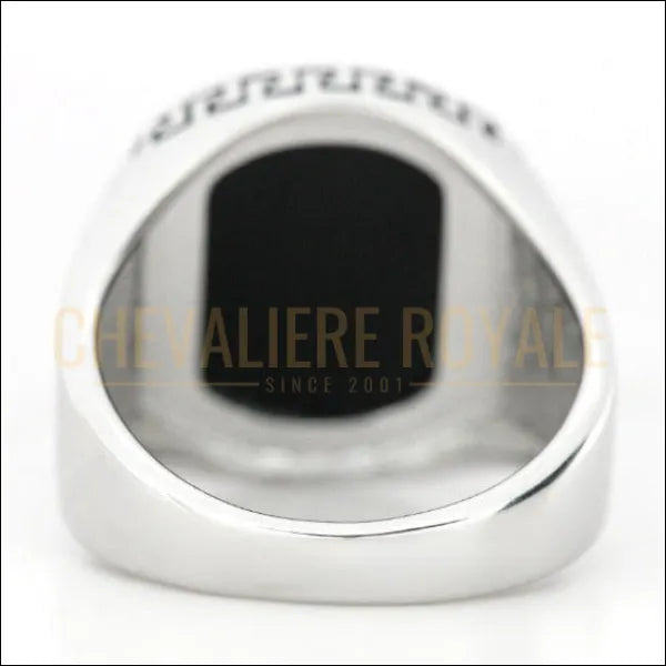 Chevalière en argent massif homme exquise l'onyx noir