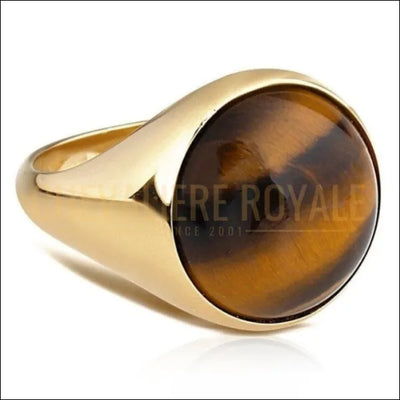 Chevalière en Oeil de Tigre et Or Massif - Force et Élégance au Poignet-Chevaliere Royale -