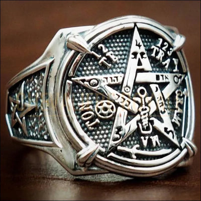 Chevalière faite à la main l'image d'hexagramme Salomon