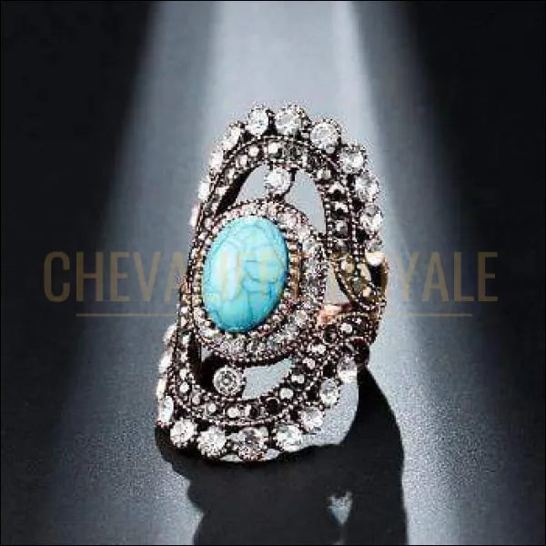 Chevaliere Royale - bague femme alliage simple mais sophistiqué le signe de l'infini turquoise