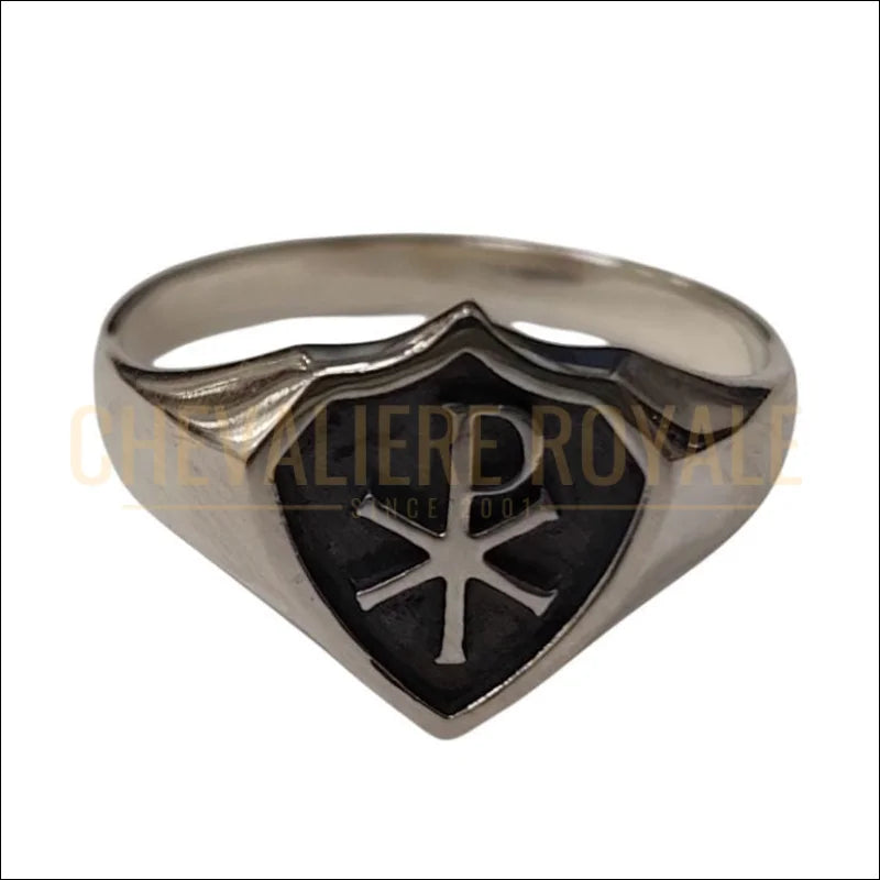 Bague-Femme-Argent-Chrisme -Symbole-Protection-Foi-Chevaliere-Royale