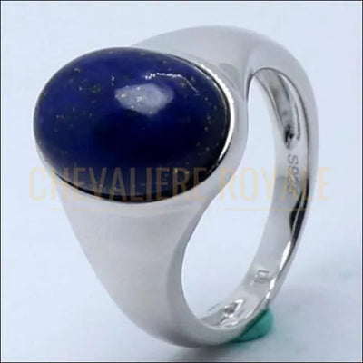 chevaliere femme avec pierre bleue 