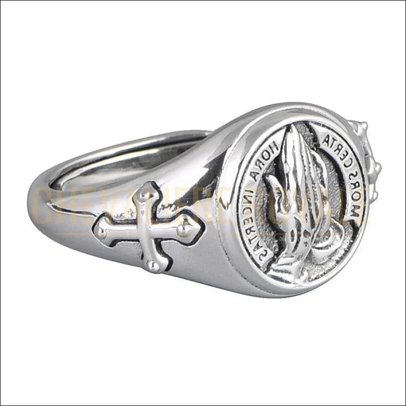 Chevalière femme argent design de croix taille ajustable-chevaliere-royale