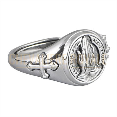 Chevalière femme argent design de croix taille ajustable-chevaliere-royale