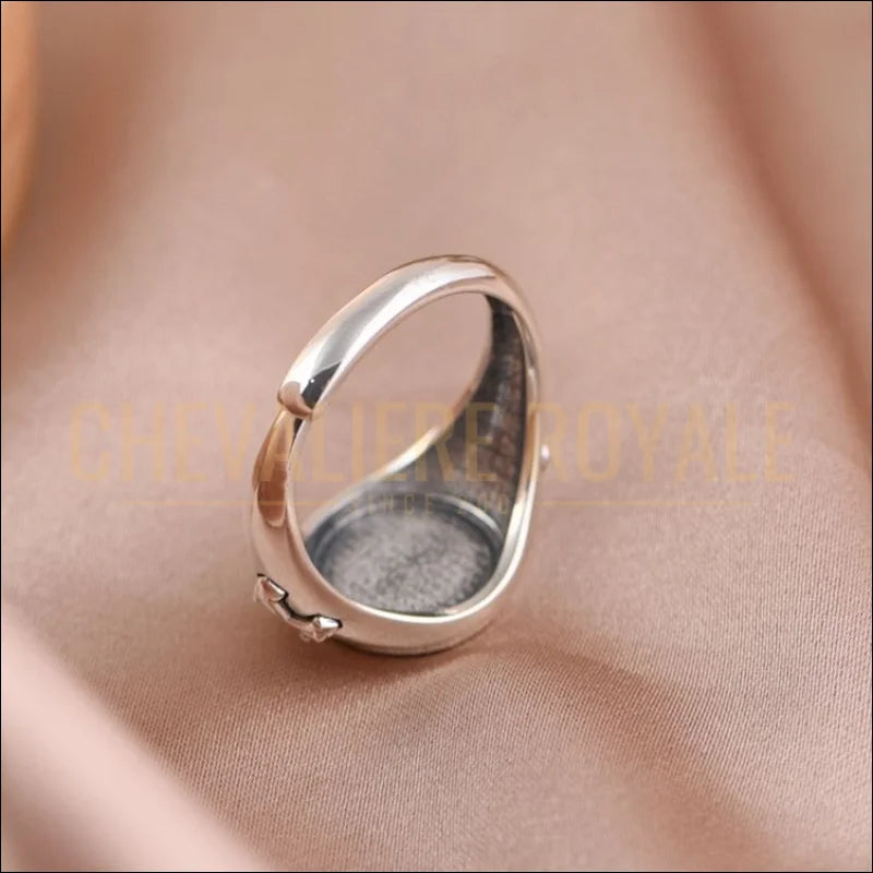 Chevalière femme argent design de croix taille ajustable