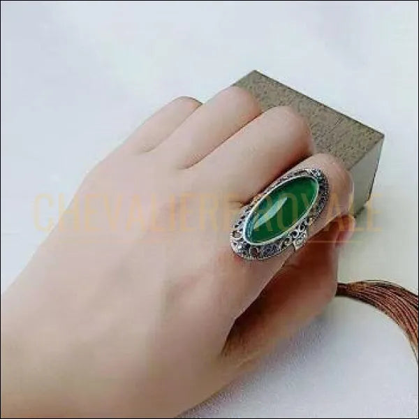 Chevalière femme argent pierre agate monture en cœur 