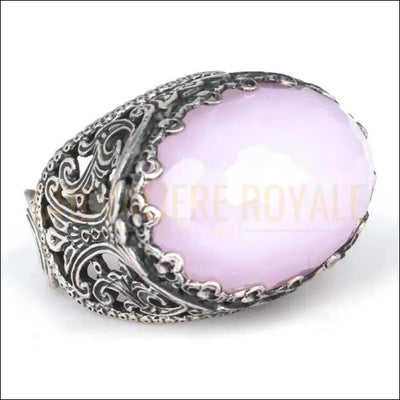 Chevalière Femme Argent  Pierre de Quartz Rose-Chevaliere-Royale-568