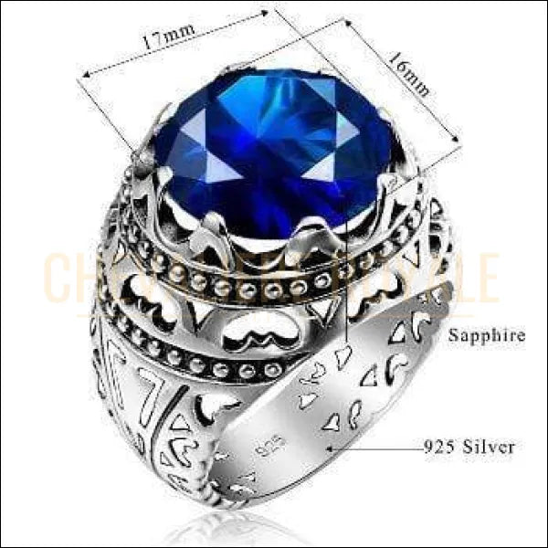 Chevalière Royale - bague  femme argent plaqués rhodium pierres zircon saphir pas cher bijoux