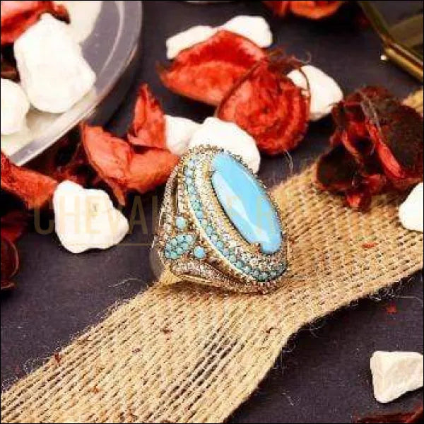 Chevalière femme argent turquoise conçue par des artisans joailliers