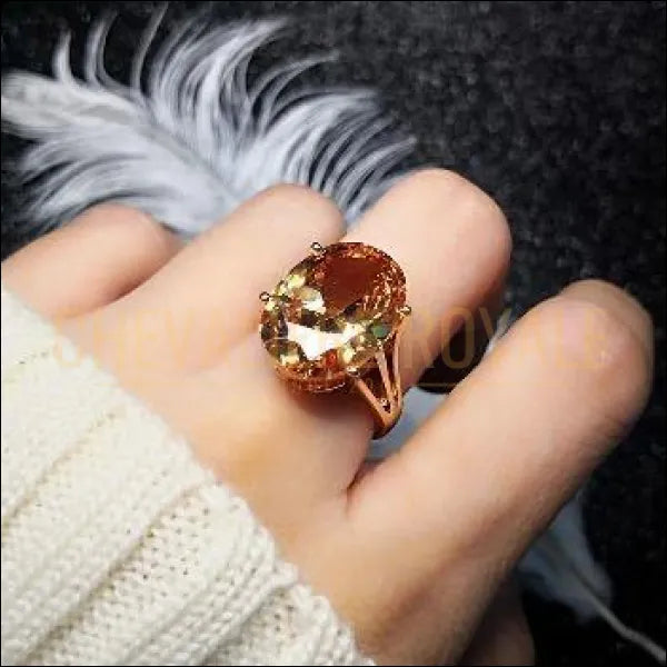 Chevaliere Royale femme - bague  couleur champagne une double brillance