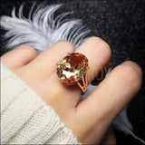 Chevalière femme couleur champagne une double brillance
