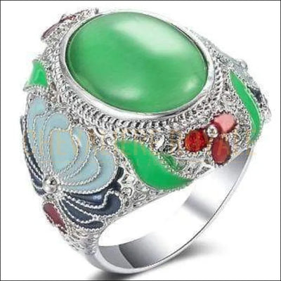 Chevaliere royale femme - bague en acier motifs émaillés multicolores Opale