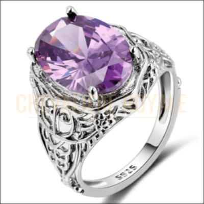 Chevalière femme en argent la magie de pierre zircon topaze