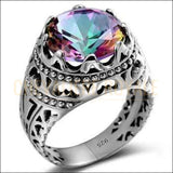 Chevalière femme en argent pierre précieuse Topaze Mystique