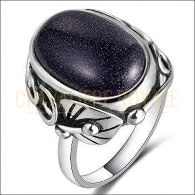 Chevaliere  Royale - Bague femme en argent pierre volcanique obsidienne