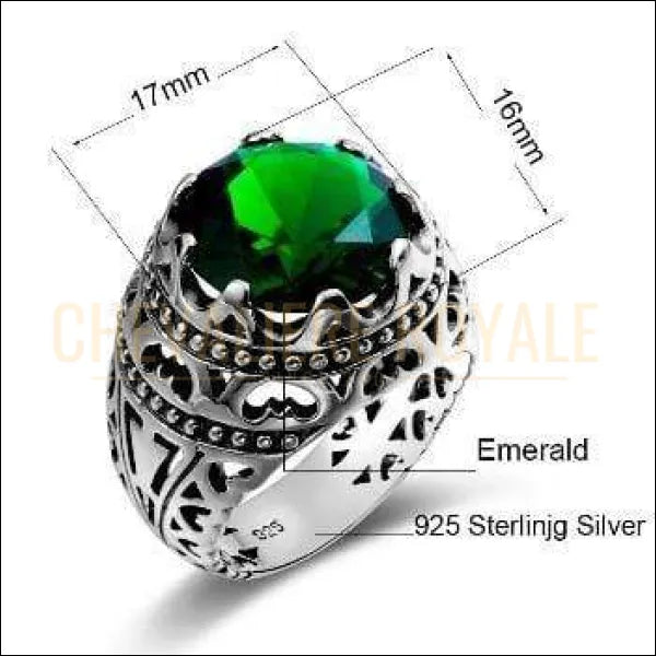 Chevalière femme en argent sublime émeraude hébergée au centre 925 bijou pas cher