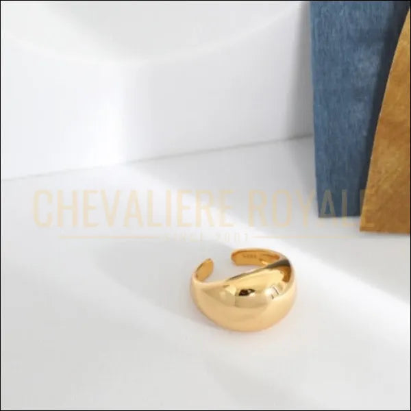 Chevalière femme en argent taille ajustable : Geometrique Arc - Chevaliere femmes - jaune