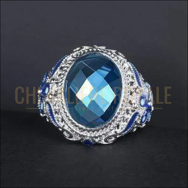 Chevaliere Royale - bague femme mode tibétain couleur bleu thérapeutique